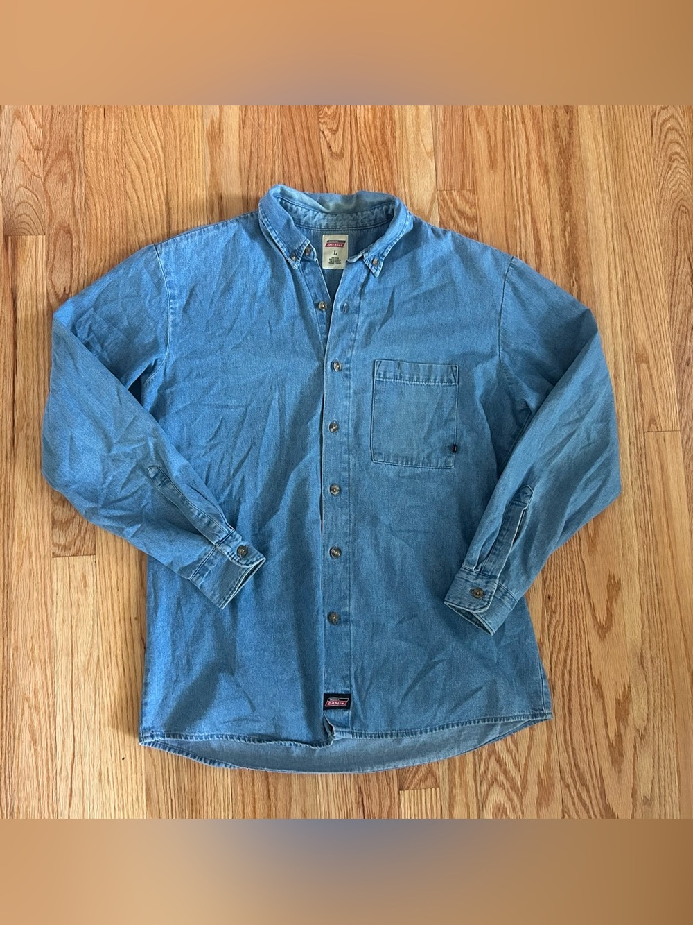 Dickies Light Blue Denim Button-Down Work Shirt